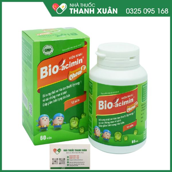 Bioacimin chewF thực phẩm bảo vệ sức khoẻ chai 60 viên